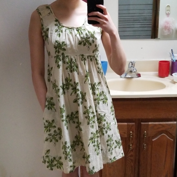 Joe Fresh tan floral dress 100% cotton xs - Picture 8 of 8